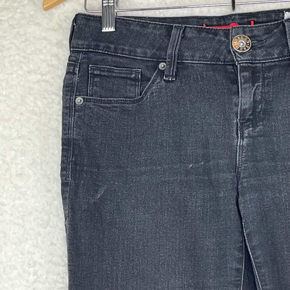 Guess Womens EMMA Skinny Jeans Faded Black Mid Rise Denim Iconic Logo Size 29 - Picture 3 of 16